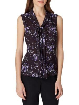 Tahari Arthur S. Levine Petite Floral Sailor Blouse