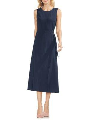 Vince Camuto Sapphire Bloom Pinstripe Dress