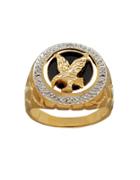 Lord & Taylor Onyx, Diamond And Cubic Zirconia Eagle Ring
