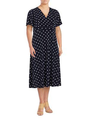 Eliza J Plus Polka Dots Midi Dress