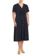 Eliza J Plus Polka Dots Midi Dress