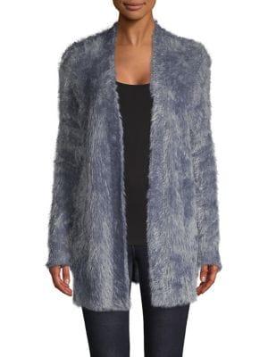 Lord & Taylor Petite Fuzzy Open-front Cardigan