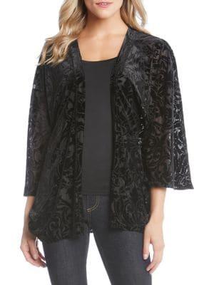 Karen Kane Burnout Velvet Poncho