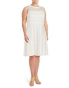 London Times Plus Fit-and-flare Sleeveless Dress