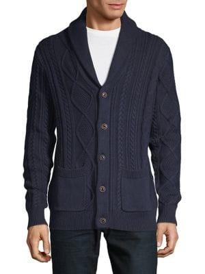 Black Brown Long-sleeve Cotton Cardigan
