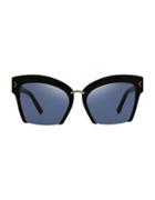 Kendall + Kylie 55mm Blunt Semi Rim Cat-eye Sunglasses