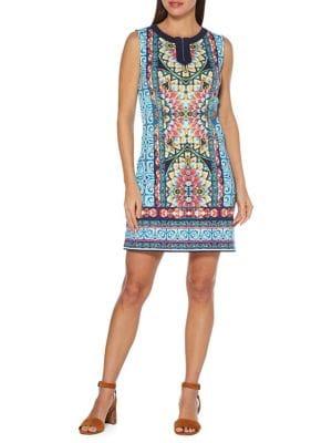 Rafaella Petite Tile-print Shift Dress