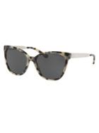 Michael Kors 55mm Napa Tortoiseshell Rounded Square Sunglasses