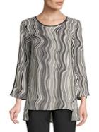 Jones New York Printed High-low Blouse