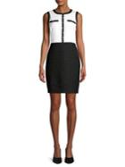 Karl Lagerfeld Paris Sleeveless Contrast Tweed Dress