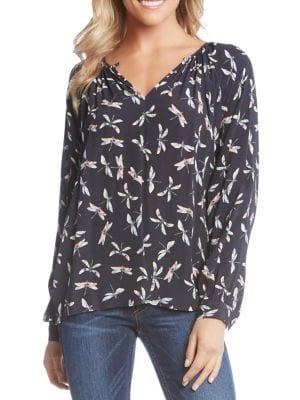 Karen Kane Dragonfly Splitneck Blouse