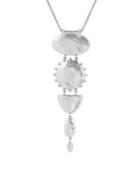 Lucky Brand Culture Club Crystal And Medallion Drop Pendant Necklace