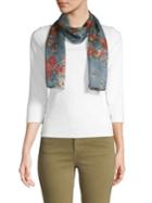 Echo Pleated Floral Silk Scarf