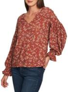1.state Floral Poet-sleeve Blouse