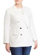 Lauren Ralph Lauren Plus Monogram Linen Jacket