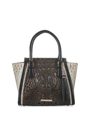Brahmin Mini Priscilla Embossed Leather Satchel