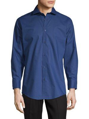 Black Brown Button-down Dress Shirt