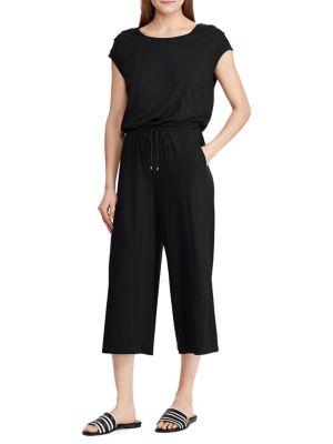 Lauren Ralph Lauren Button-shoulder Easy Stretch Jumpsuit