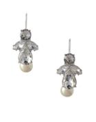 Bcbgeneration Crystal Craze Faux Pearl Front And Back Wire Earrings