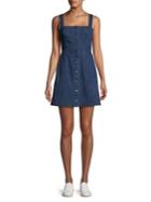 Highline Collective Denim Fit-and-flare Pinafore Dress