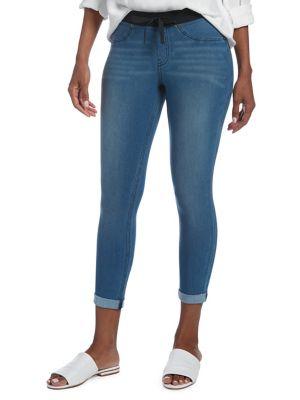 Hue Plus Sweatshirt Denim Cuffed Capri Pants