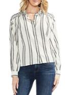 Vince Camuto Bubble Long-sleeve Cotton Button-down Shirt