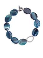 Nina Dark Blue Agate & White Swarovski Crystal Collar Necklace