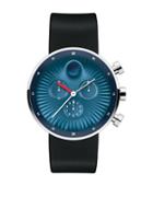 Movado Bold Stainless Steel & Silicone Strap Blue Dial Chronograph Watch