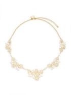 Kate Spade New York Sterling Silver And Crystal Floral Necklace