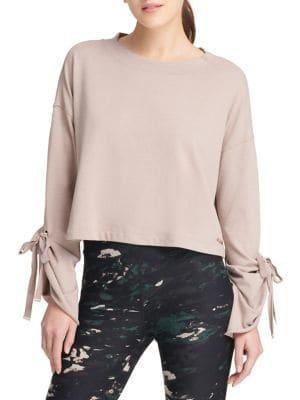 Donna Karan Active Self-tie Cropped Top