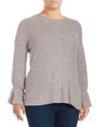 Lucky Brand Plus Heathered Flare-sleeve Pullover