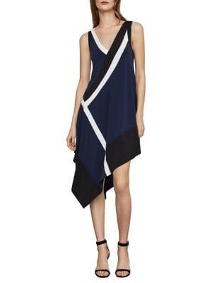 Bcbgmaxazria Colorblock Handkerchief Shift Dress