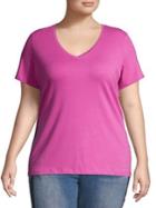 Lord & Taylor Plus Essential V-neck Tee