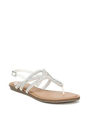 Fergalicious Shimmer 2 Embellished Faux Leather Slingback Sandals