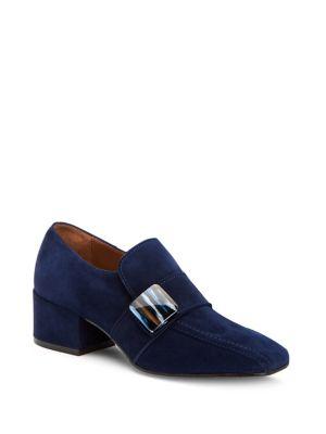 Aquatalia Loreen Suede Heeled Loafers