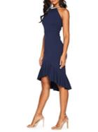 Quiz Embellished Neck High-low Dress