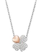 Better Swarovski Crystal And Two-tone Clover Pendant Necklace
