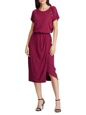 Lauren Ralph Lauren Lace-up Jersey Dress