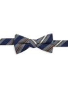 Black Brown Textured Stripe Bow Tie