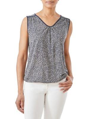 Olsen Casual Coast Sleeveless Animal-print Top