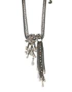 Nanette Lepore Four-row Crystal And Faux Pearl Necklace