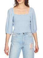 1.state Smocked Bishop-sleeve Top
