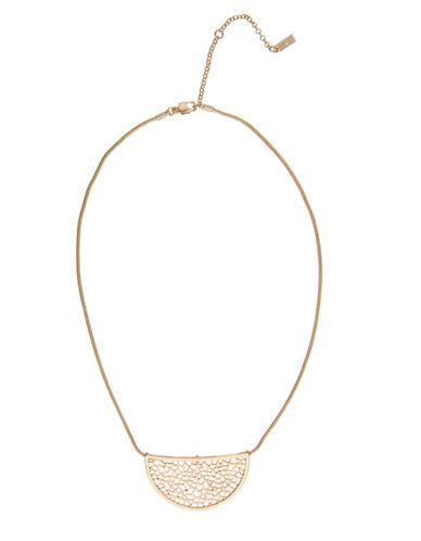 Kensie Lace Goldtone Crescent Pendant Necklace