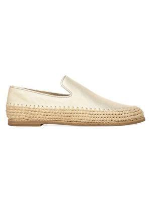 Vince Jalen Leather & Raffia Loafers