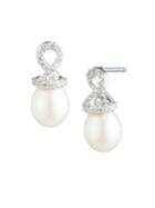 Carolee Rise & Shine Helix Cap Freshwater Pearl & Crystal Stud Earrings