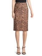 Lord & Taylor Leopard-print Midi Pencil Skirt