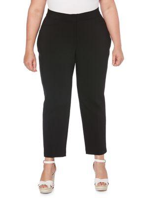 Rafaella Plus Lightweight Satin Twill Ankle Pants