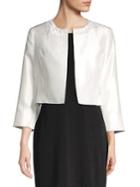 Kasper Embellished Jewel Neck Open Front Jacket