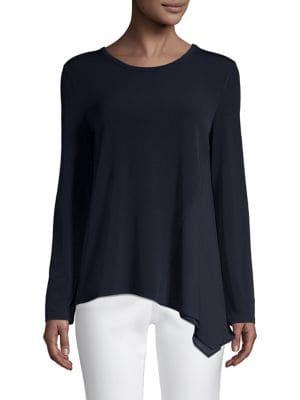 Donna Karan Asymmetric Long-sleeve Top