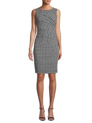 Calvin Klein Houndstooth Printed Sheath Dress